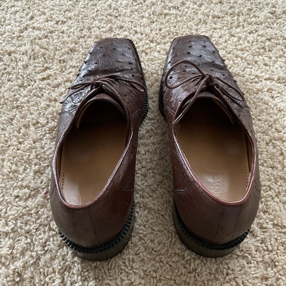 Studio Belvedere Full Quill Ostrich Leather Oxford Dress Shoes - Size 10.5 - Picture 6 of 16